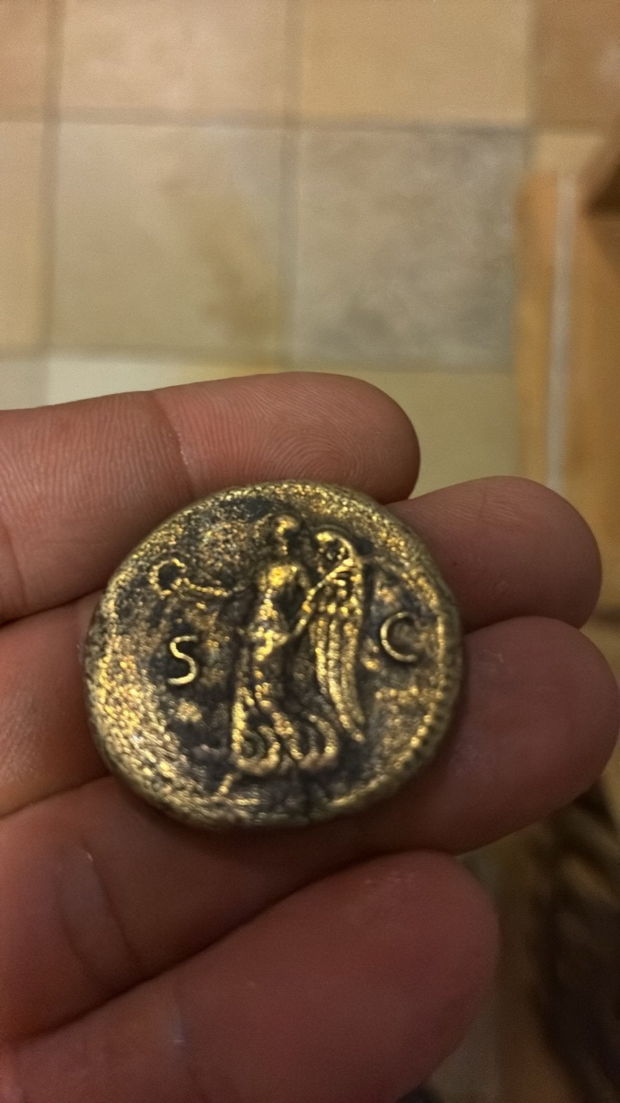 Monnaie piece de l'empereur Galba  regné en 68-69 apr. J.-C, Enlèvement
