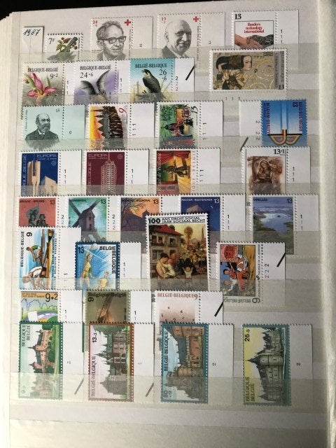 België 1987 Complete jaargang postzegels postfris, Postzegels en Munten, Postzegels | Europa | België, Orginele gom, Ophalen of Verzenden