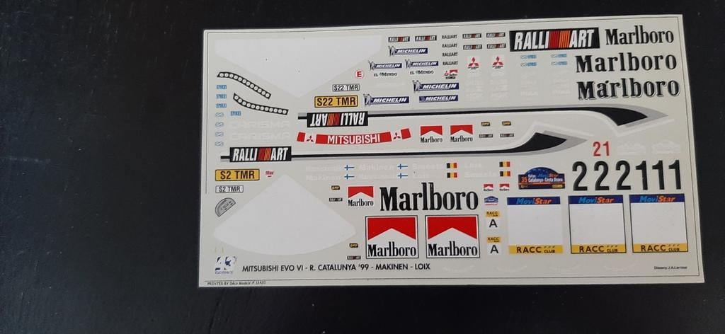 Decals Marlboro  Mitsubishi Evo 6 Makinen  en Loix, Ophalen of Verzenden, Nieuw