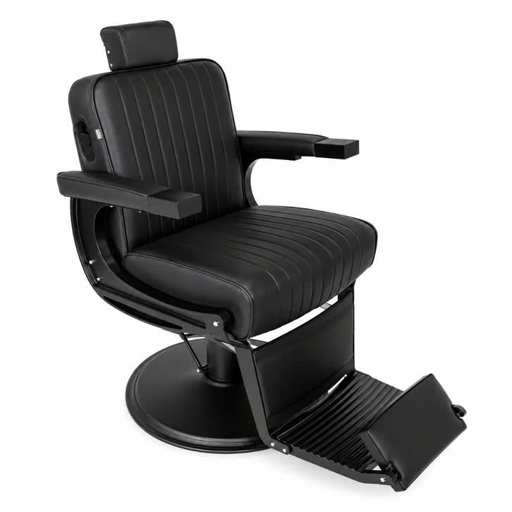 Barbierstoel Baron X Black Professionele Zwarte Luxe Comfort, Huis en Inrichting, Zwart, Overige materialen, Nieuw, Ophalen of Verzenden