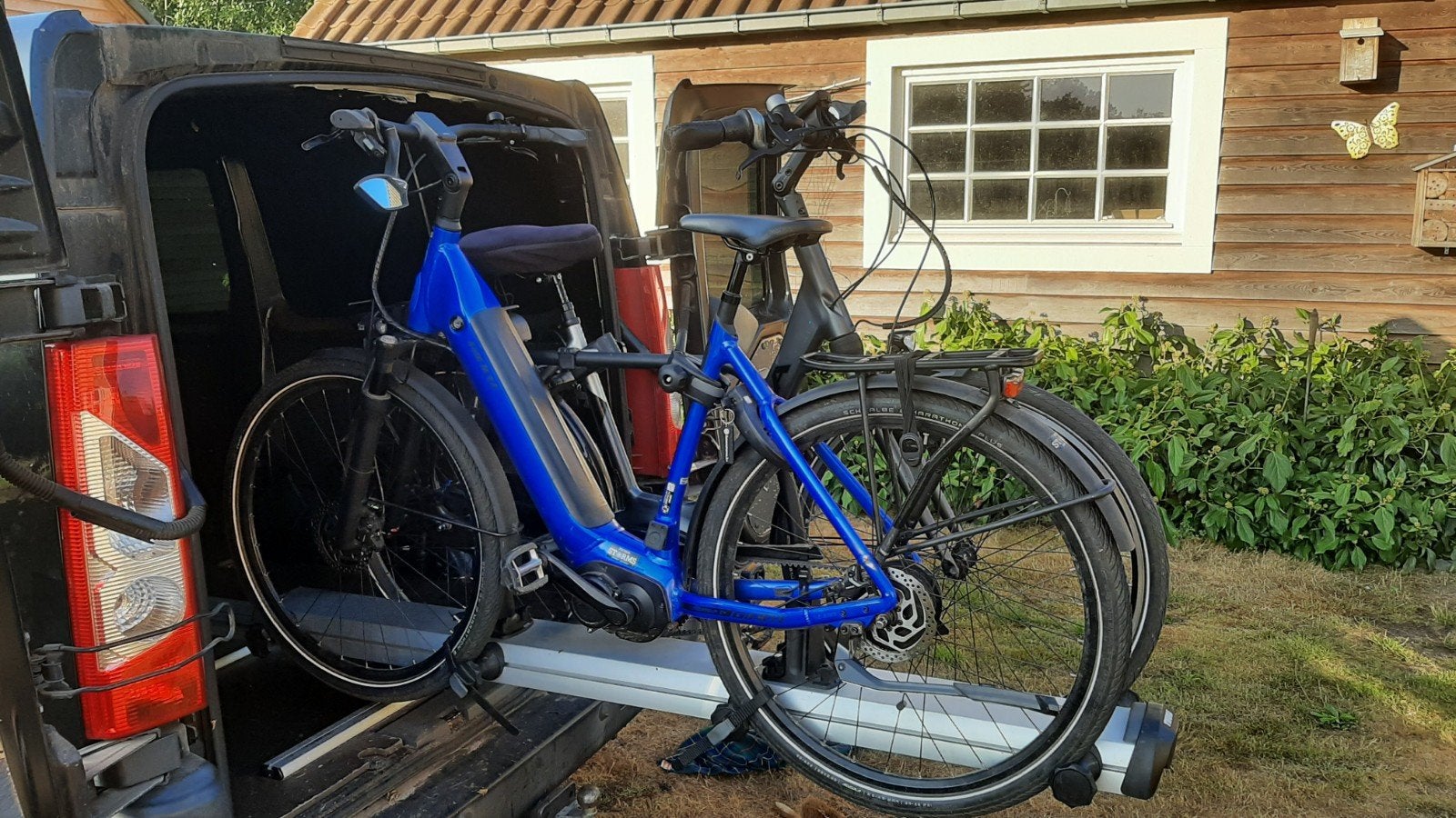 fiets rail voor busje of camper. grijs - zwart, Enlèvement, 2 vélos, Utilisé