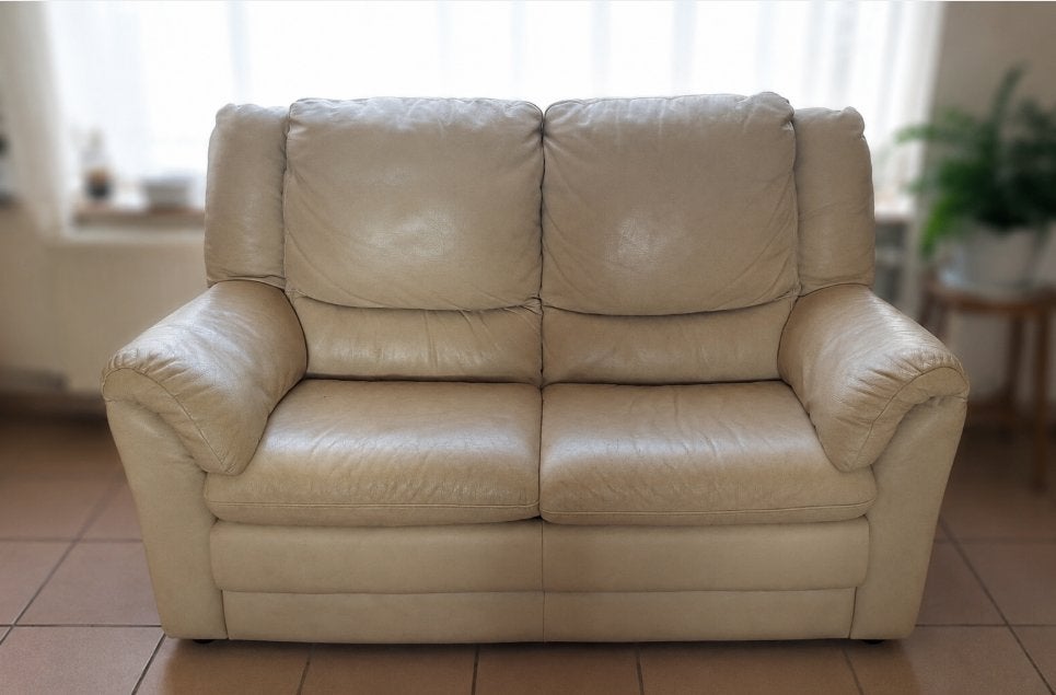 Canapé en cuir, Maison & Meubles, Enlèvement, Utilisé, Cuir, Trois personnes