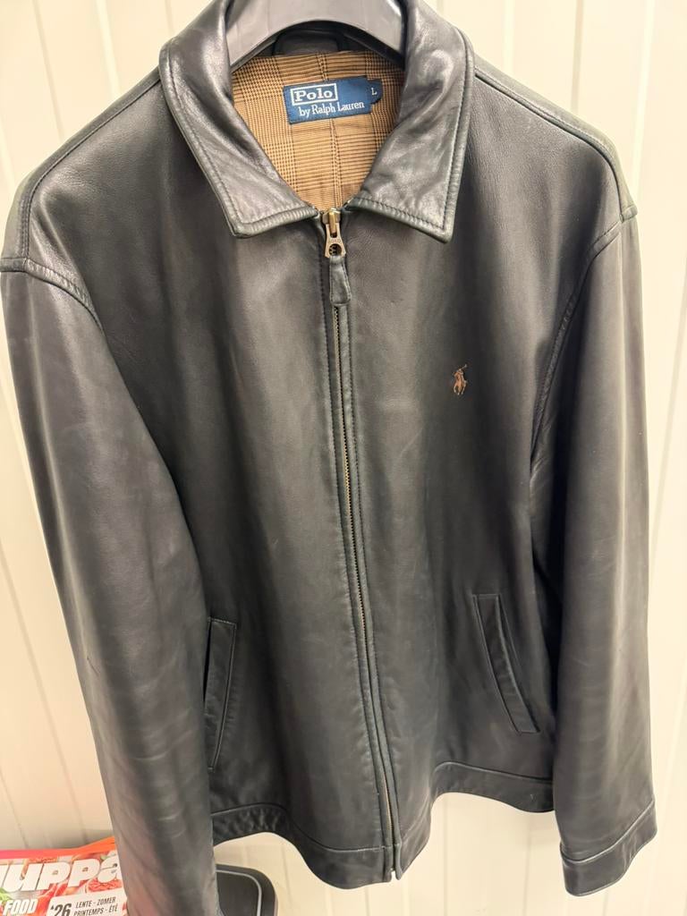 Veste en cuir Polo by Ralph Lauren, Enlèvement ou Envoi, Comme neuf, Taille 52/54 (L)
