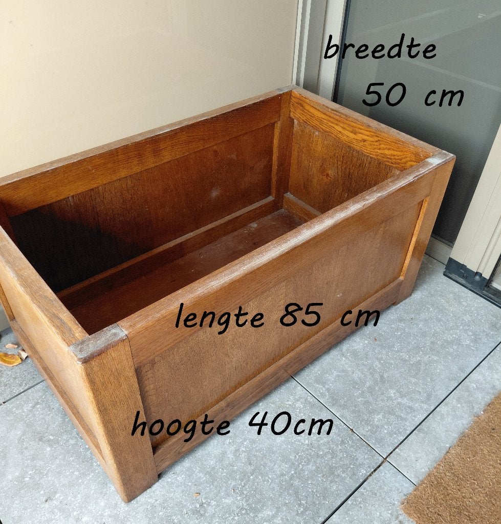 Houten bloembak, Tuin en Terras, Ophalen, Gebruikt, 60 tot 100 cm, Rechthoekig