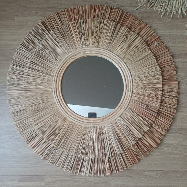 spiegel en wand decoratie bohemian ibiza style interieur, Maison & Meubles, Accessoires pour la Maison | Miroirs, Enlèvement
