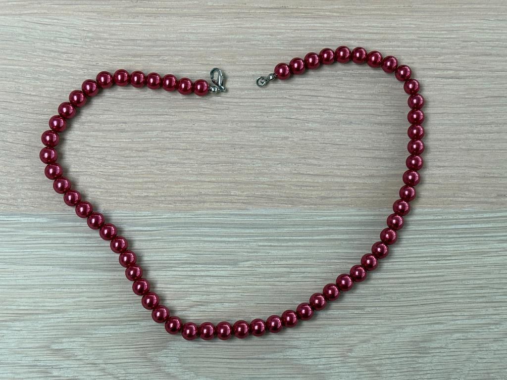 Rode kralenketting, Bijoux, Sacs & Beauté, Colliers, Enlèvement ou Envoi, Neuf, Rouge, Autres matériaux