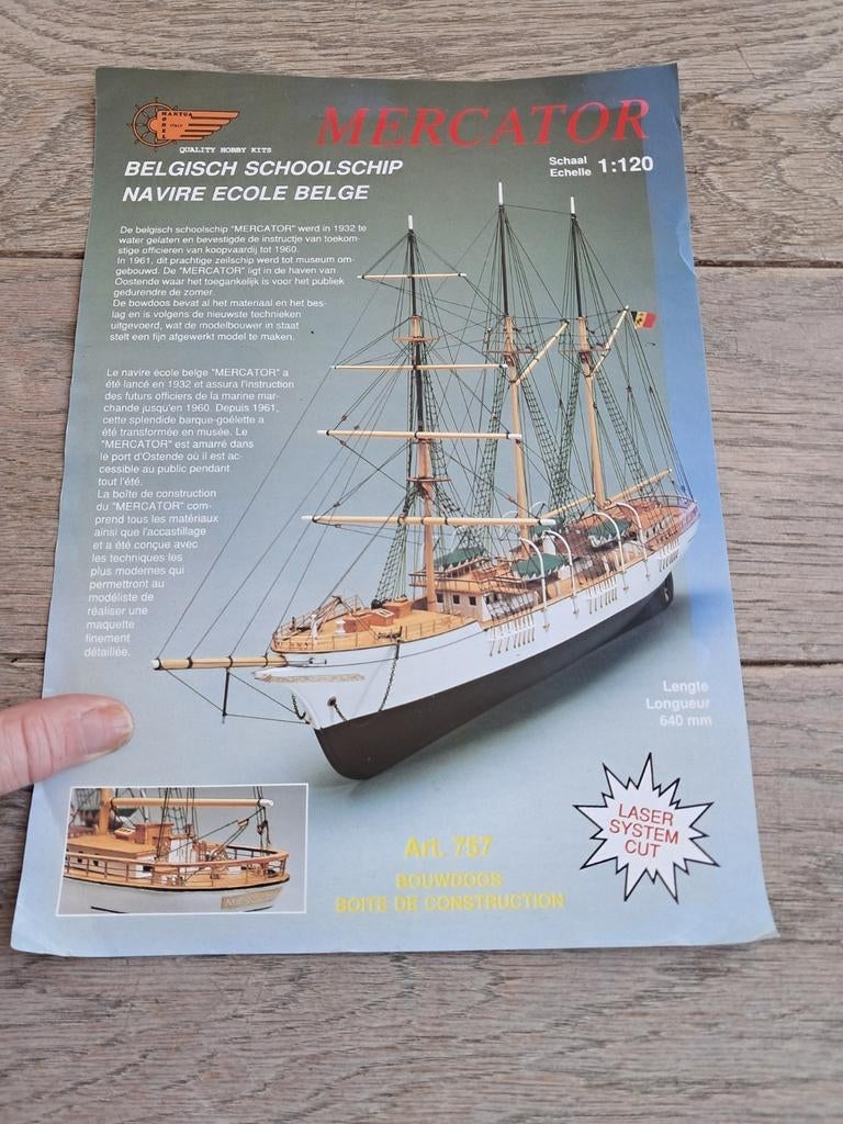 Folder van modelbouw schoolschip Mercator, Hobby en Vrije tijd, Modelbouw | Boten en Schepen, Ophalen of Verzenden, Zo goed als nieuw