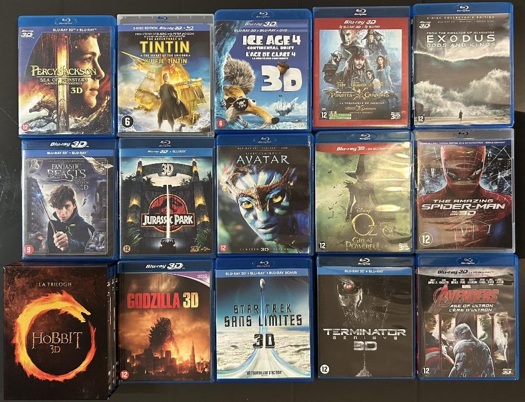 17 Blu-ray de grands films 3D (prix/film), Ophalen of Verzenden, Zo goed als nieuw, Actie, Boxset