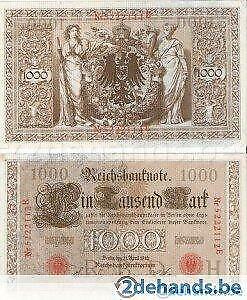 Bankbiljet Deutsches Reich (Berlin - 1910) - 1000 Mark, Postzegels en Munten, Verzenden