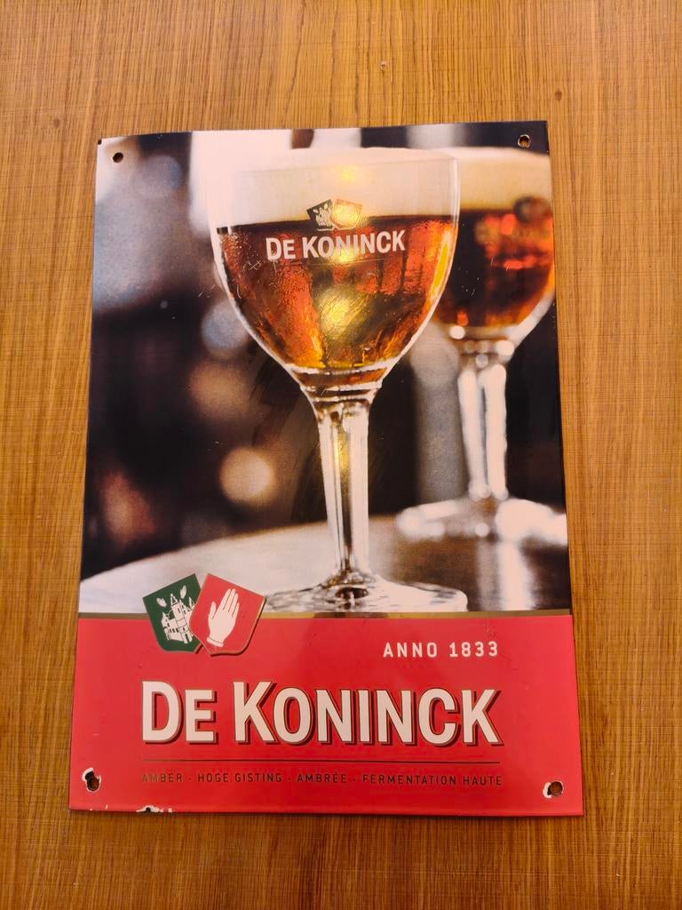Metalen bord de koninck, Verzamelen, Biermerken, Ophalen of Verzenden, De Koninck
