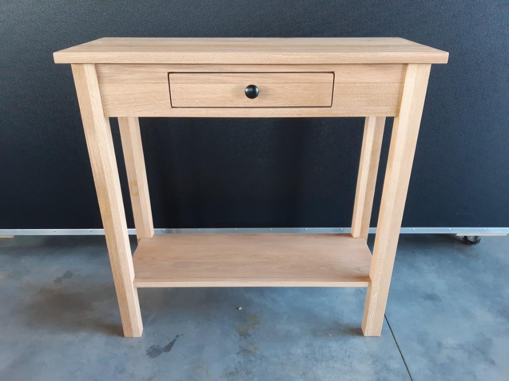 Volhouten eiken sidetable met lade uit recuphout, Ophalen, Zo goed als nieuw, Eikenhout, Landelijk modern
