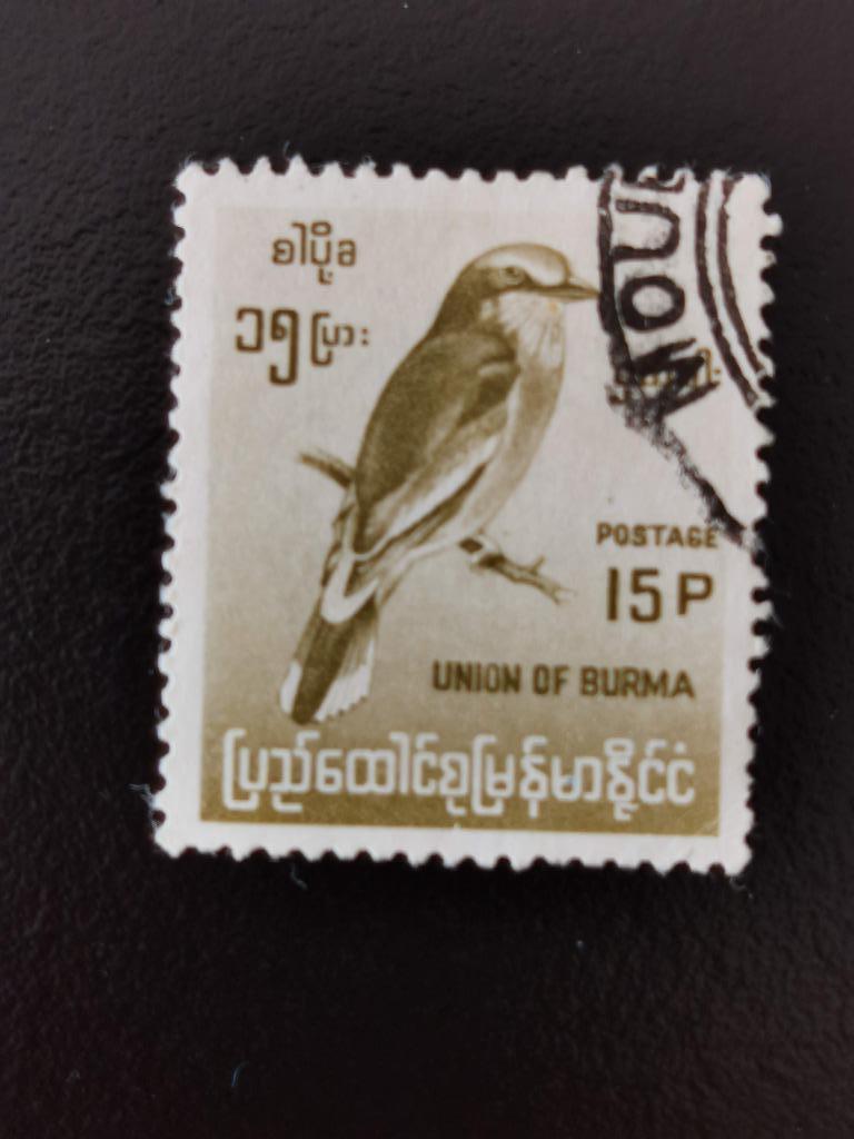 Birmanie 1964 - oiseaux - Rouleau indien, Enlèvement ou Envoi, Affranchi