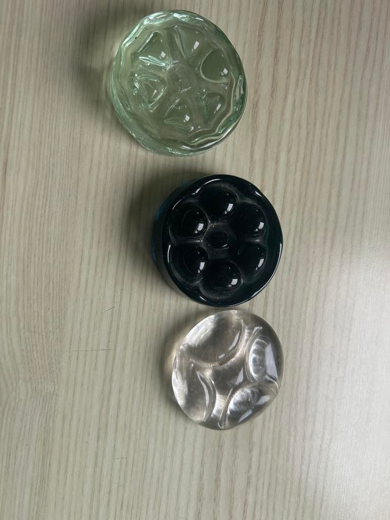 Lot de 3 palets en verre ancien jeu de marelle Belgique, Ophalen of Verzenden