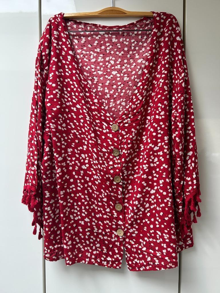Rode blouse van Shein - maat L, Kleding | Dames, Blouses en Tunieken, Maat 42/44 (L), Ophalen of Verzenden, Zo goed als nieuw