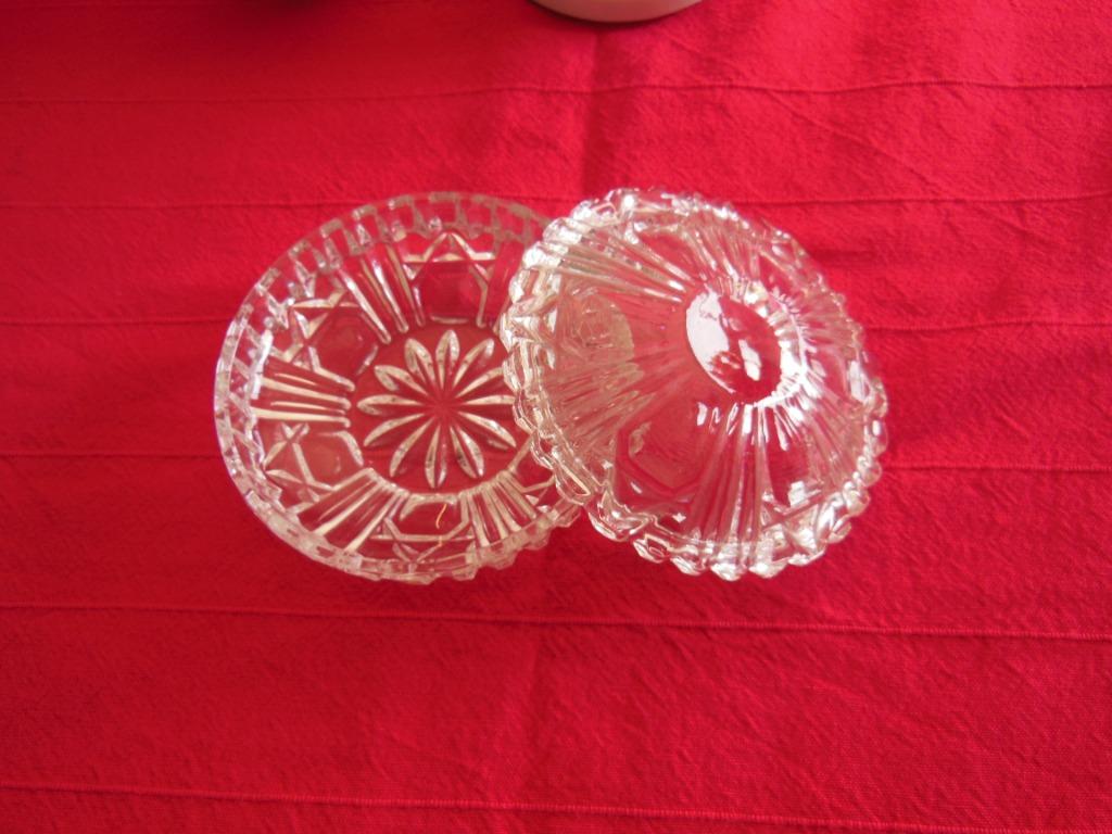 * 2 x glazen bonbonniere, Ophalen of Verzenden