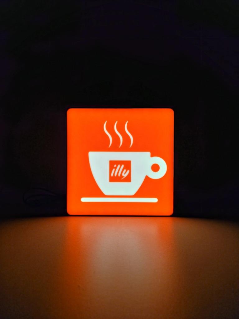 LED Lamp Illy Koffie – Barista Decor | Retro Coffee Sign, Huis en Inrichting, Lampen | Losse lampen, Nieuw, Led-lamp, Minder dan 30 watt