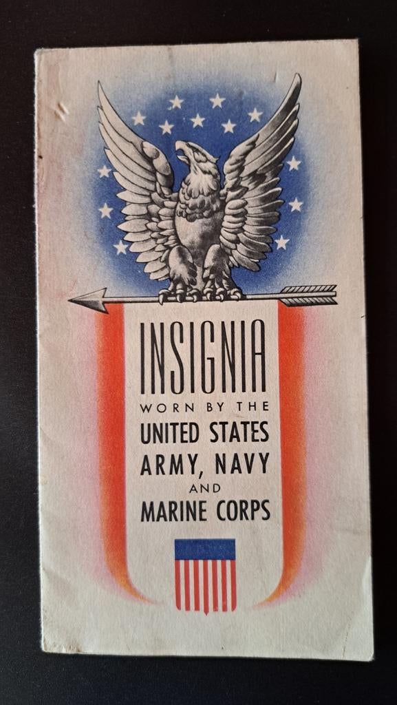 WWII Dépliant patriotique des grades-insignes US, USN, USMC, Collections, Enlèvement ou Envoi