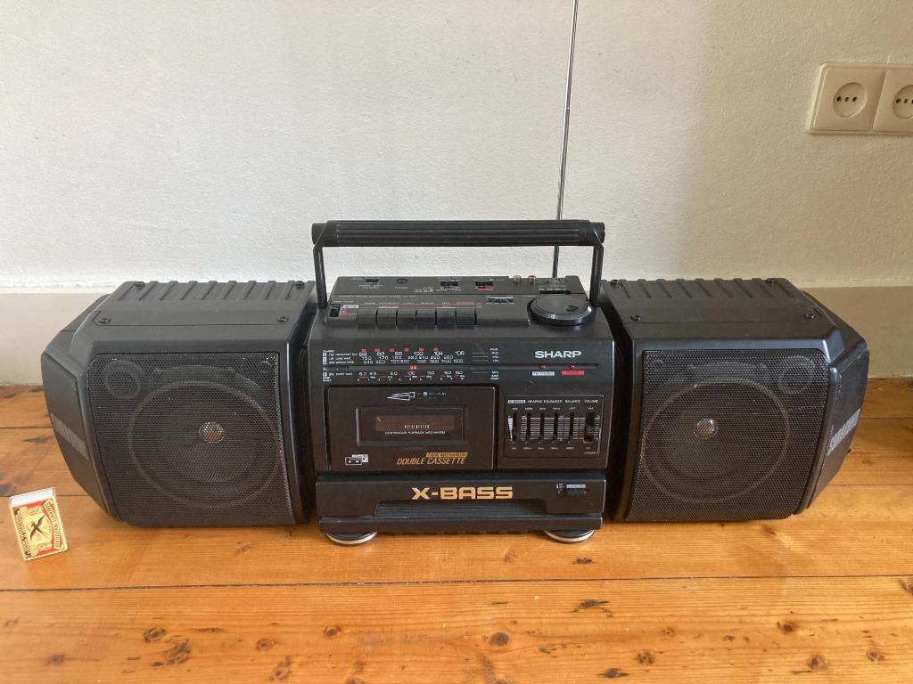 Radio boombox Mega XL Ghetto Blaster X-Bass Sharp WF-T380H, Enlèvement ou Envoi, Utilisé, Radio