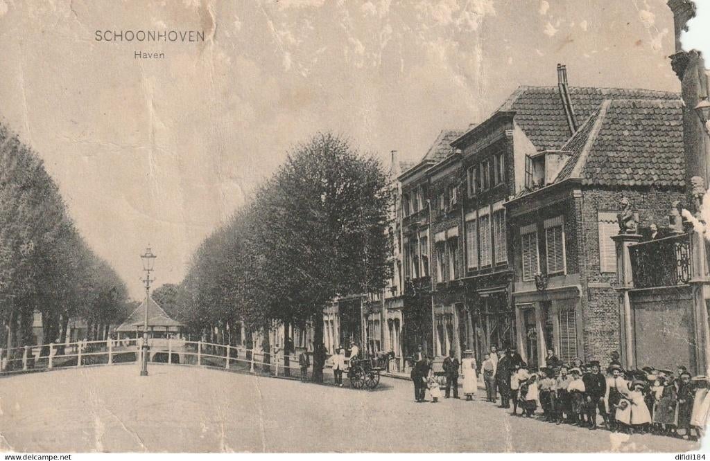 Schoonhoven haven "BESCHADIGD", Collections, Cartes postales | Pays-Bas, Envoi, Avant 1920, Affranchie, Hollande-Méridionale