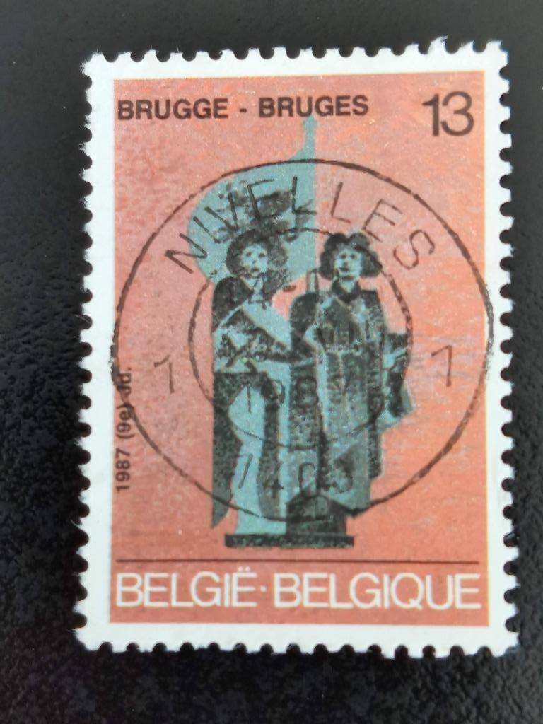 Belgie 1987 - Brugge - standbeeld Jan Breydel en De Coninck, Ophalen of Verzenden, Gestempeld