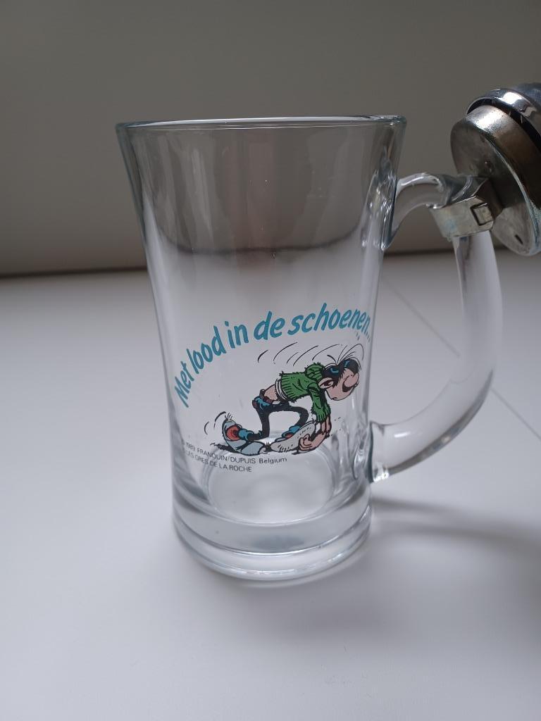 Bierglas Guust Flater 0,4 l met fietsbel, Verzamelen, Ophalen of Verzenden, Zo goed als nieuw
