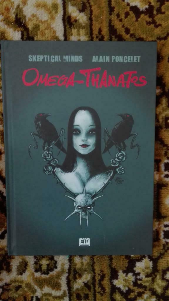 158) Omega Thanatos + tekening en handtekening (A. Poncelet), Boeken, Stripverhalen, Gelezen, Eén stripboek, Ophalen of Verzenden