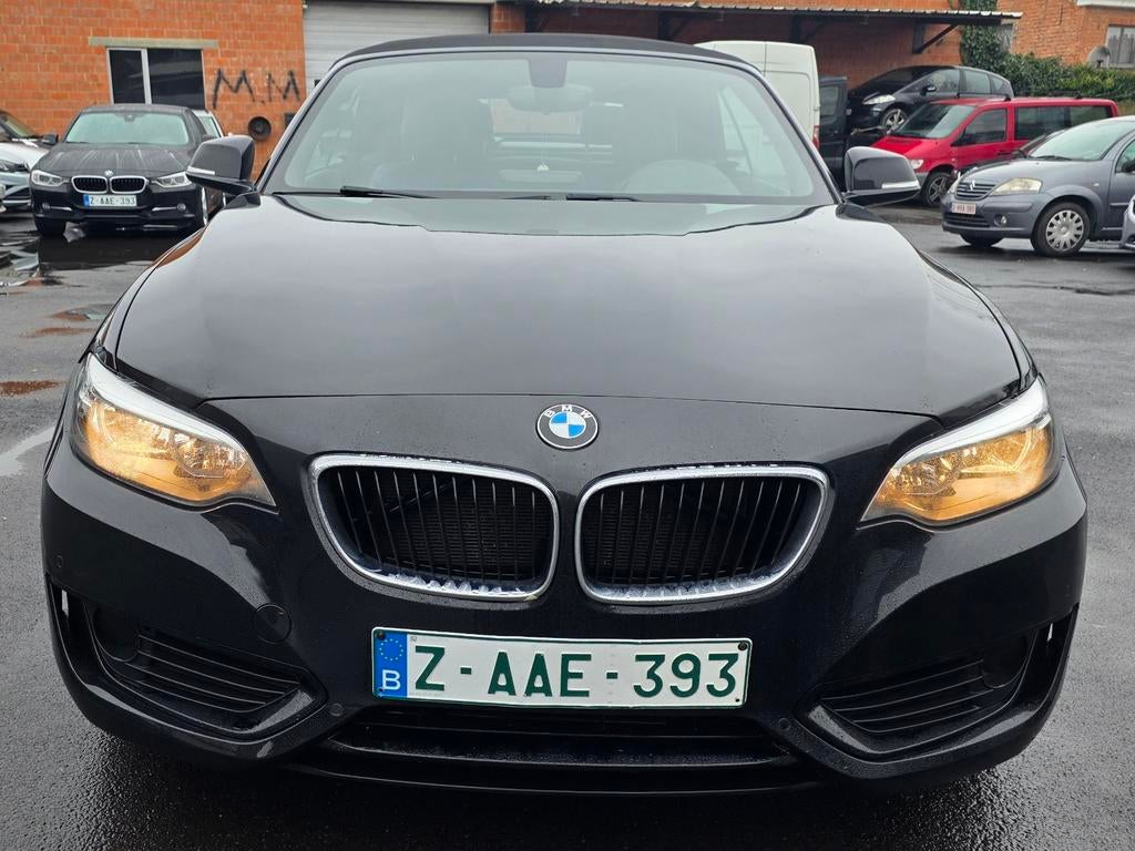Bmw 220i Cabrio Euro 6 benzine, Auto's, BMW, Achterwielaandrijving, Euro 6, Zwart, Leder