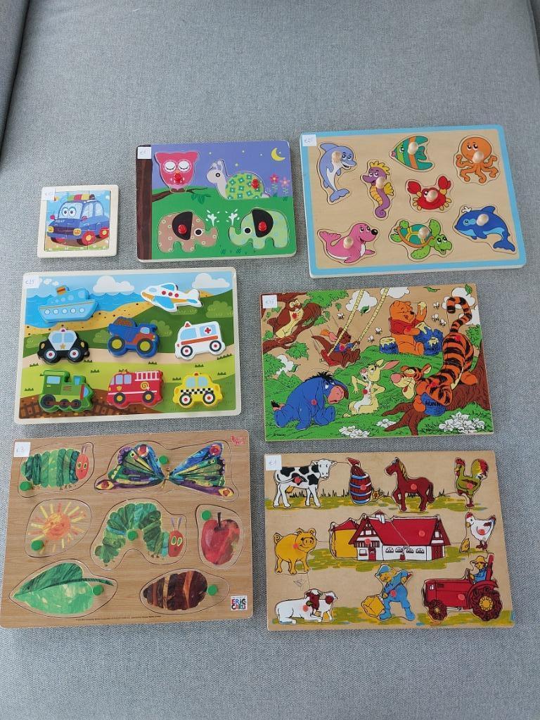 Kinderpuzzels - houten puzzels - Bumba puzzels, Enlèvement, Utilisé, 6 mois à 2 ans