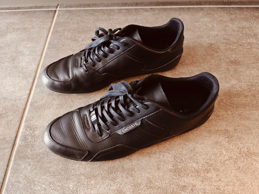 zwarte sneakers heren Lacoste maat 43, Enlèvement, Comme neuf, Noir, Baskets