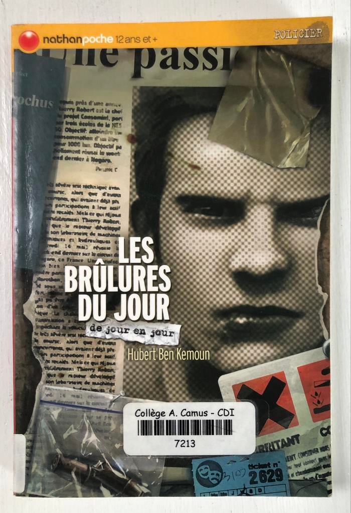 livre Les brûlures du jour Hubert Ben Kemoun français, Enlèvement ou Envoi, Utilisé