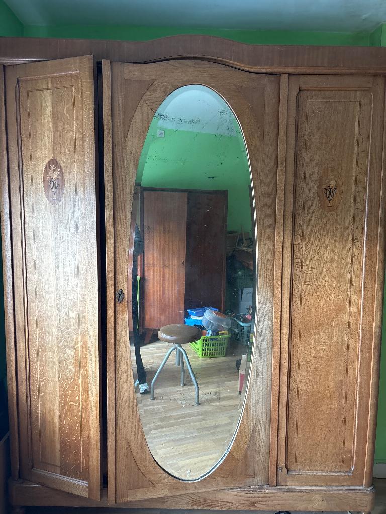 Meuble penderie en chêne 3 portes, Antiquités & Art, Enlèvement
