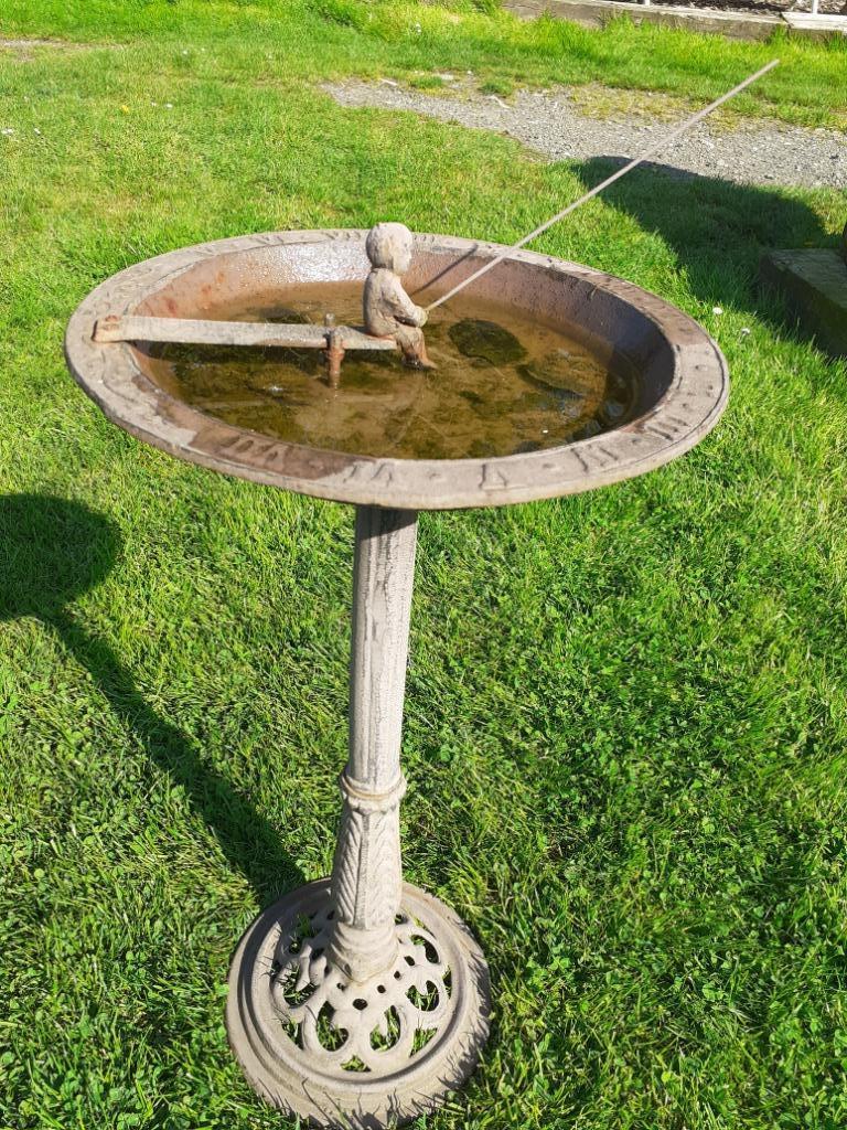 PRACHTIG VOGELBAD IN GEPATINEERD GIETIJZER (DE VISSER)., Ophalen of Verzenden, Nieuw
