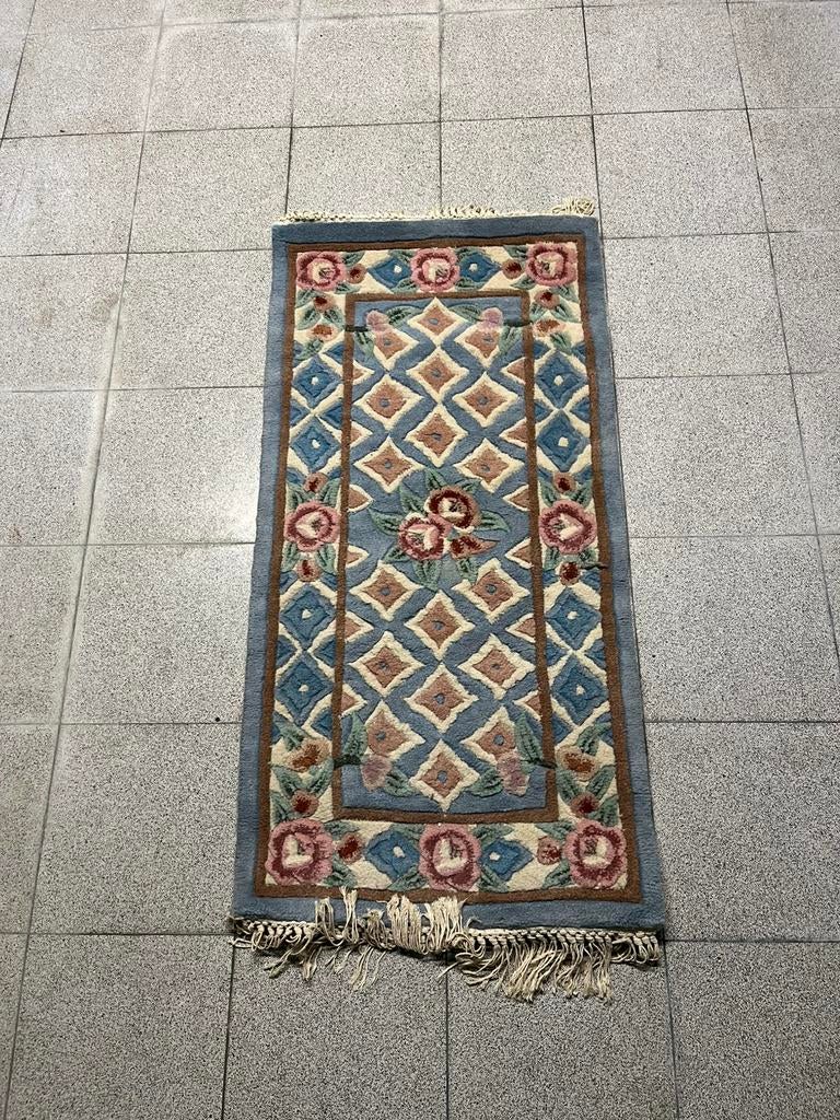 Paar handgemaakte Chinese lopers – wol – vintage, Ophalen