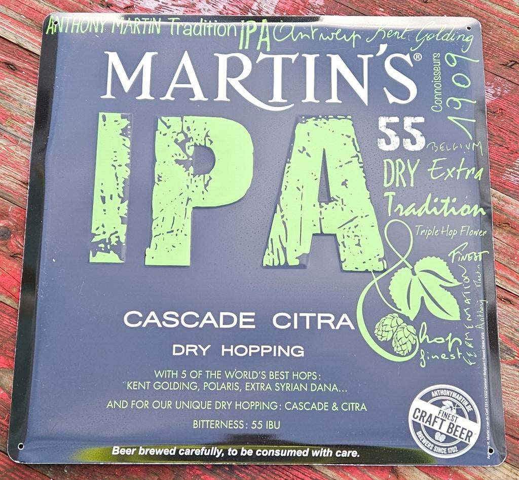 Martin's IPA publiciteitsbord
Dit is een metalen, Boeken, Ophalen of Verzenden