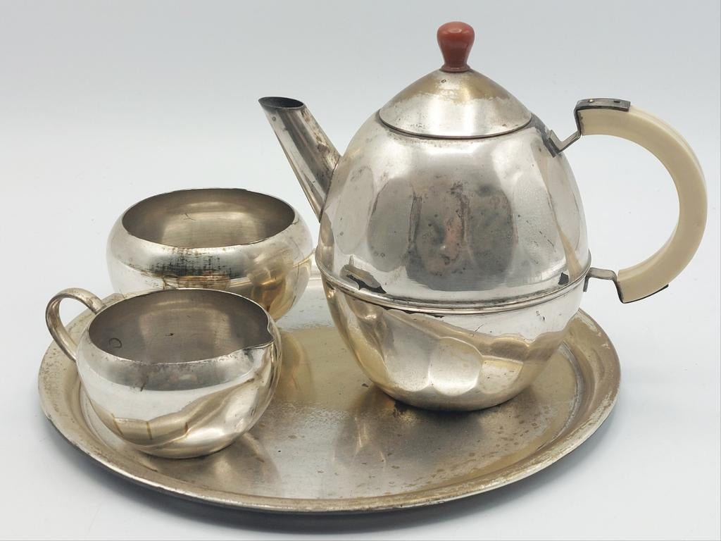 Vintage vierdelige koffieserveerset, Antiek en Kunst, Antiek | Servies compleet, Ophalen