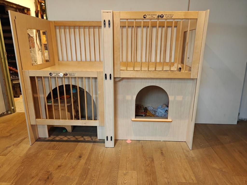Speelhuisjes binnen of duo park/ box 2 etages, Kinderen en Baby's, Ophalen, Gebruikt, Rechthoekig, In hoogte verstelbaar