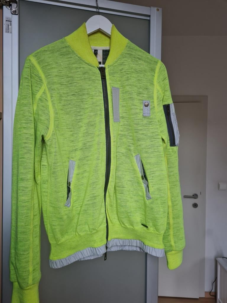 Fluogele trui met rits BARK maat L. Zie vele zoekertjes, Ophalen, Maat 52/54 (L), Geel, Zo goed als nieuw