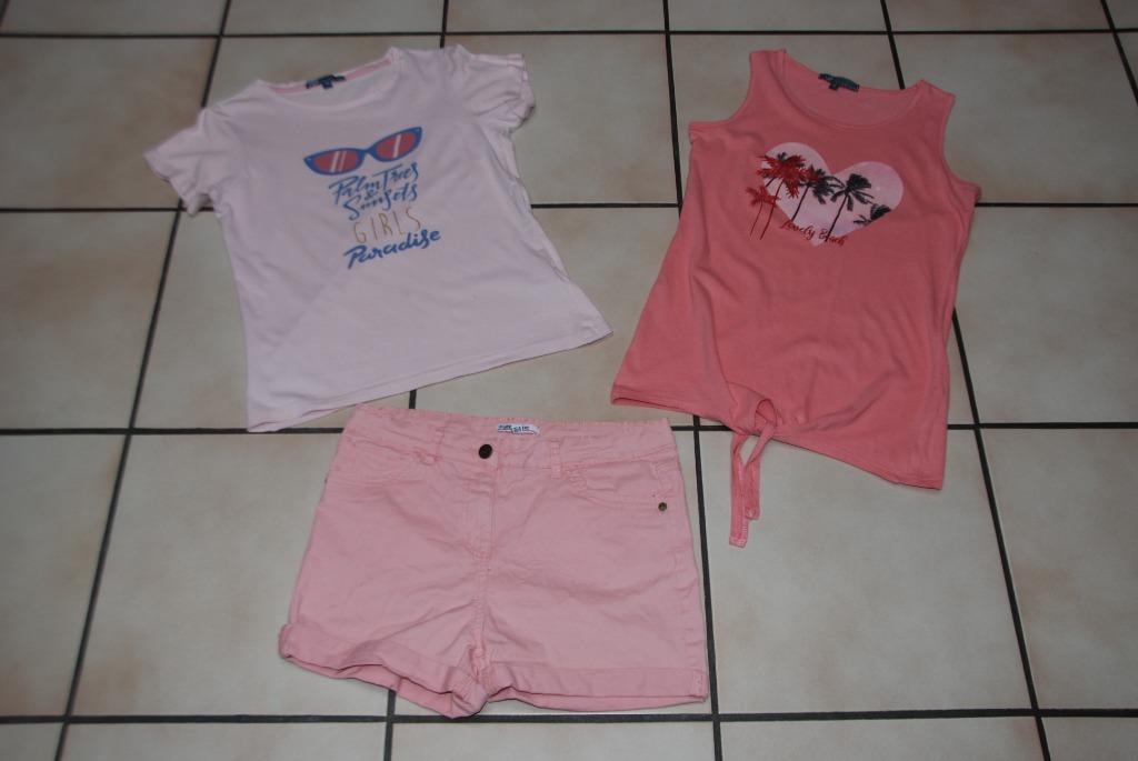 Set van 3 stuks shorts en 2 T-shirts T164 In zeer goede staa, Meisje, Ophalen of Verzenden, Zo goed als nieuw, Setje