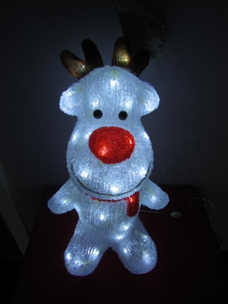 Kerstdecoratie - Rendier met verlichting - 60 Led -Kerstmis, Ophalen of Verzenden, Zo goed als nieuw