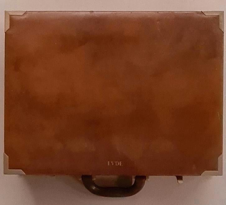 Valise vintage avec coins métalliques renforcés, Collections, Enlèvement ou Envoi, Autres types