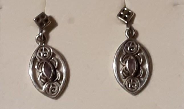 Boucles d'oreilles écossaises en argent Rennie Macintosh, Enlèvement ou Envoi, Comme neuf, Avec pierre précieuse, Argent