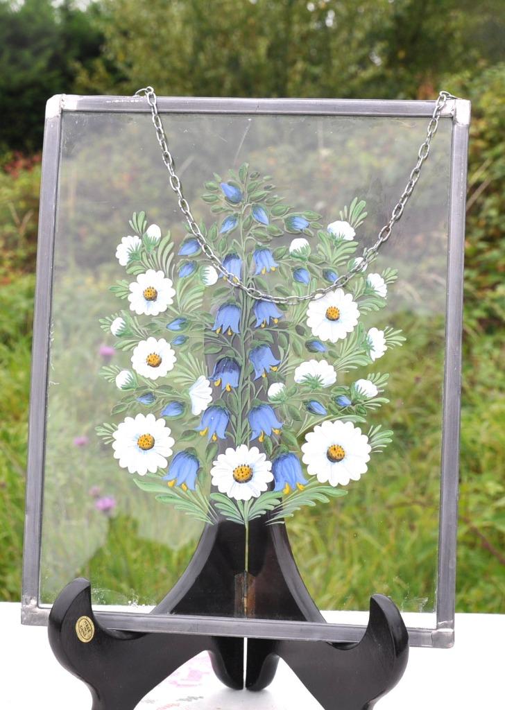 decoration mural ou fenetre vitrail bouquet, Ophalen of Verzenden, Zo goed als nieuw