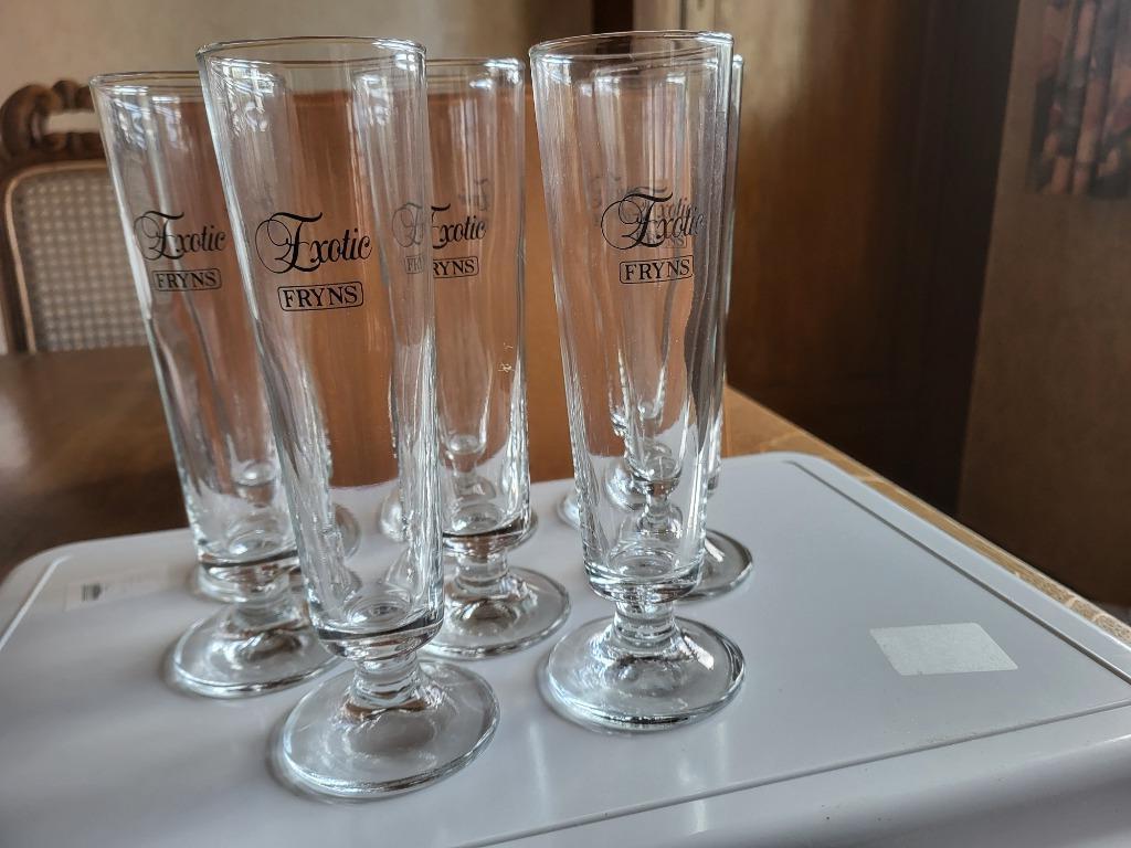 8 Exotic Fryns glazen, Verzamelen, Glas en Drinkglazen, Ophalen of Verzenden