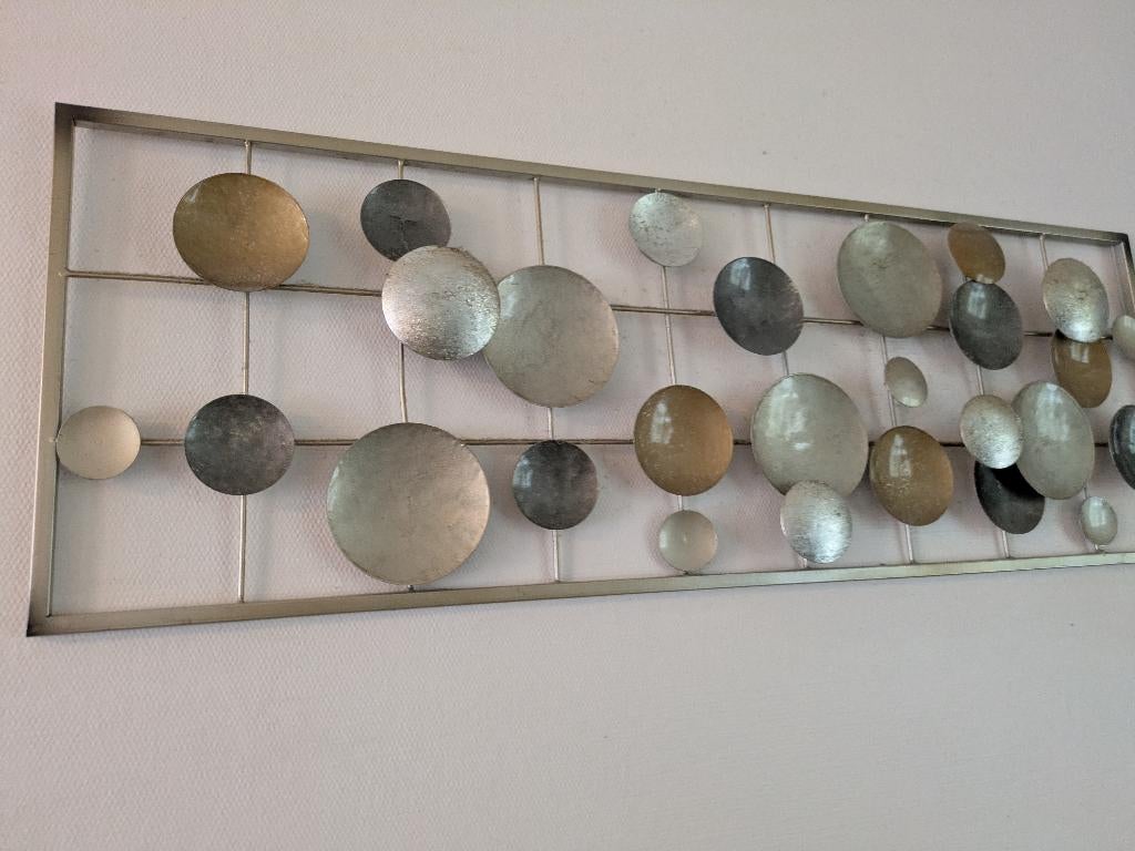 Babel 30x82 décoration murale métal moderne, Ophalen of Verzenden, Zo goed als nieuw