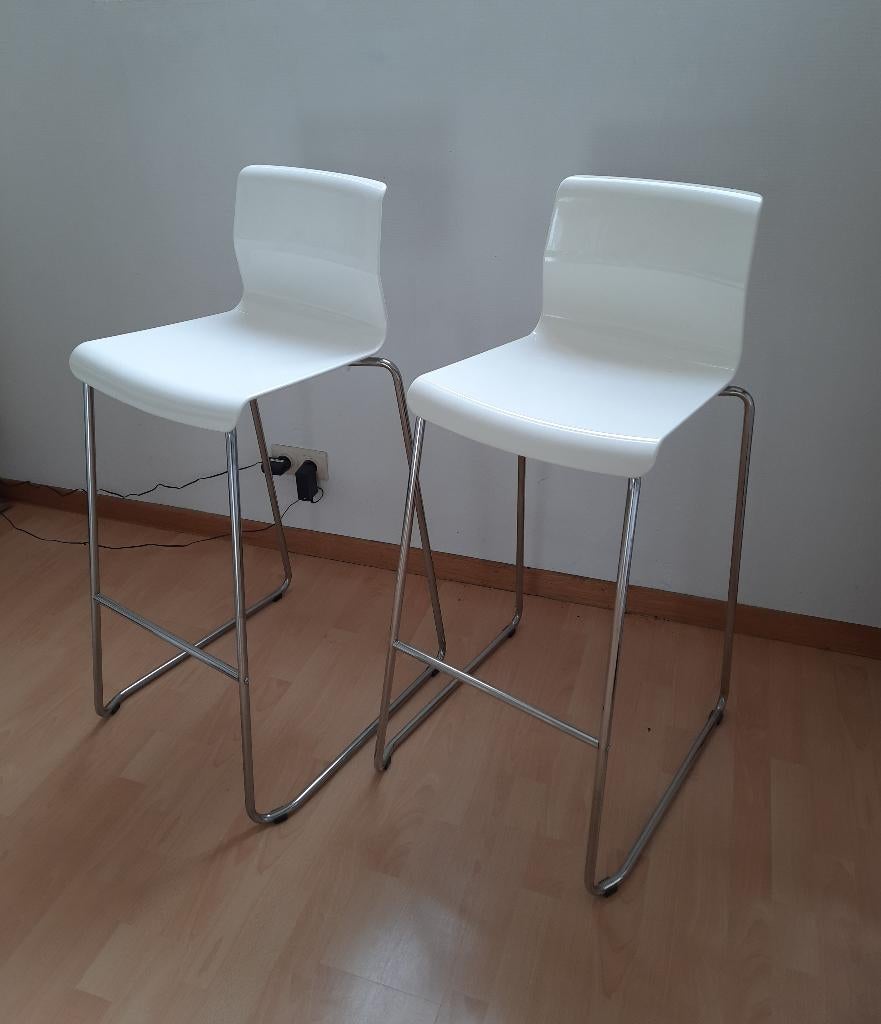 Ikea stool/Tabouret de bar 77 cm, Avec repose-pieds, 2 tabourets, Comme neuf, Enlèvement