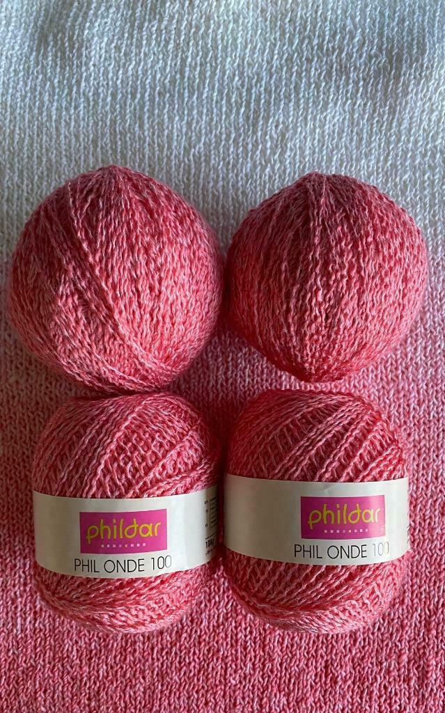 4 x Phildar Onde 100g Brei- of haakgaren, Hobby en Vrije tijd, Ophalen of Verzenden, Zo goed als nieuw, Breien of Haken, Wol of Garen