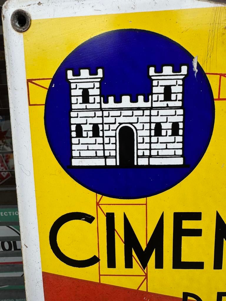 Panneau publicitaire en émail ROMBAS, Enlèvement ou Envoi, Utilisé, Panneau publicitaire