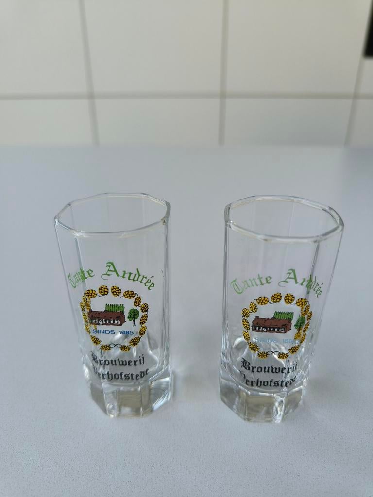 Glaasjes Brouwerij Verhofstede 2 stuks, Ophalen, Gebruikt