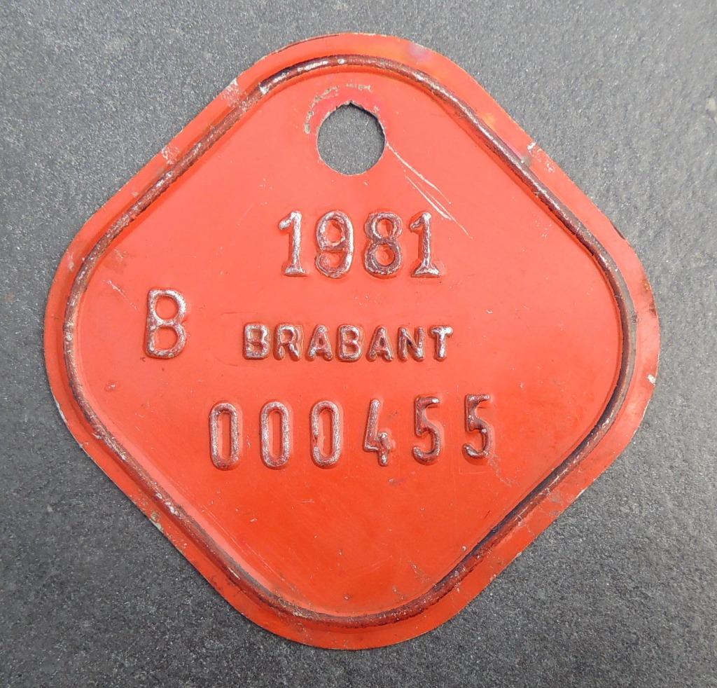 Plaque vélomoteur Brabant 1981, Envoi, Utilisé, Autres types, Autres marques