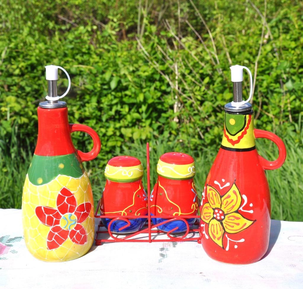 ensemble huile vinaigre sel et poivre en faience neuf, Enlèvement ou Envoi, Neuf